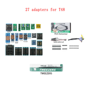 XGECU T48 Programmierer mit 27 Adaptern (TL866-3G) Besser als minipro tl866 für SPI/Nor/NAND Flash/EMMC BGA153/162/169/100/221