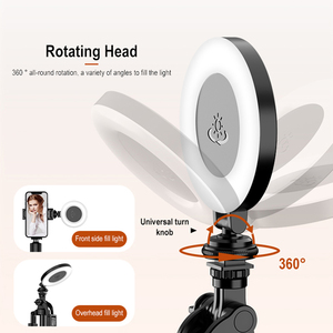 D07 taşınabilir mini telefon selfie dolgu ışığı üç renkli sıcaklık kamera cep lambası halka ışık 1/4 vida arayüzü ile - Product Image 4