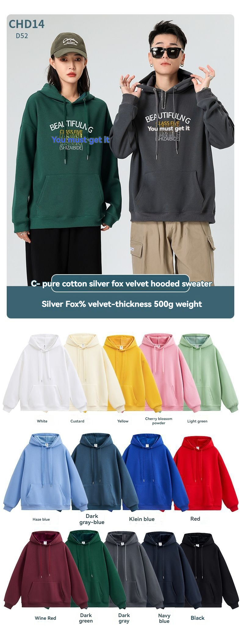 C2-Sweat à capuche et en molleton renard argenté