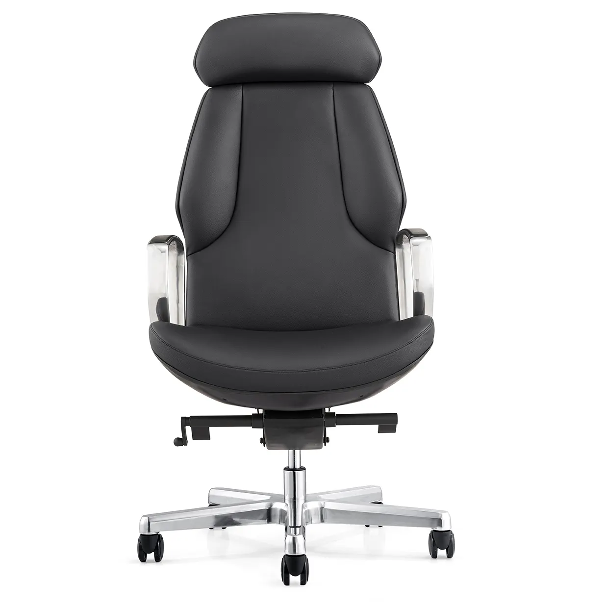 Sillas de director de cuero de nuevo diseño, sillas giratorias ejecutivas con respaldo alto, sillas de oficina Ceo Boss de cuero Pu negro