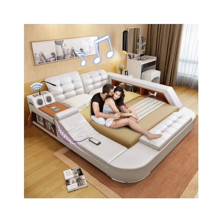 Functional wood bedroom sets massage modern sofa bed leather fabric beds in Prefab House