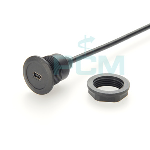 USB Mini-B สายต่อแผงหน้าปัดกลม M-F ตัวผู้ไปยังตัวเมีย USB 2.0 Mini-B สายเชื่อมต่อแบบวงกลม - Product Image 2