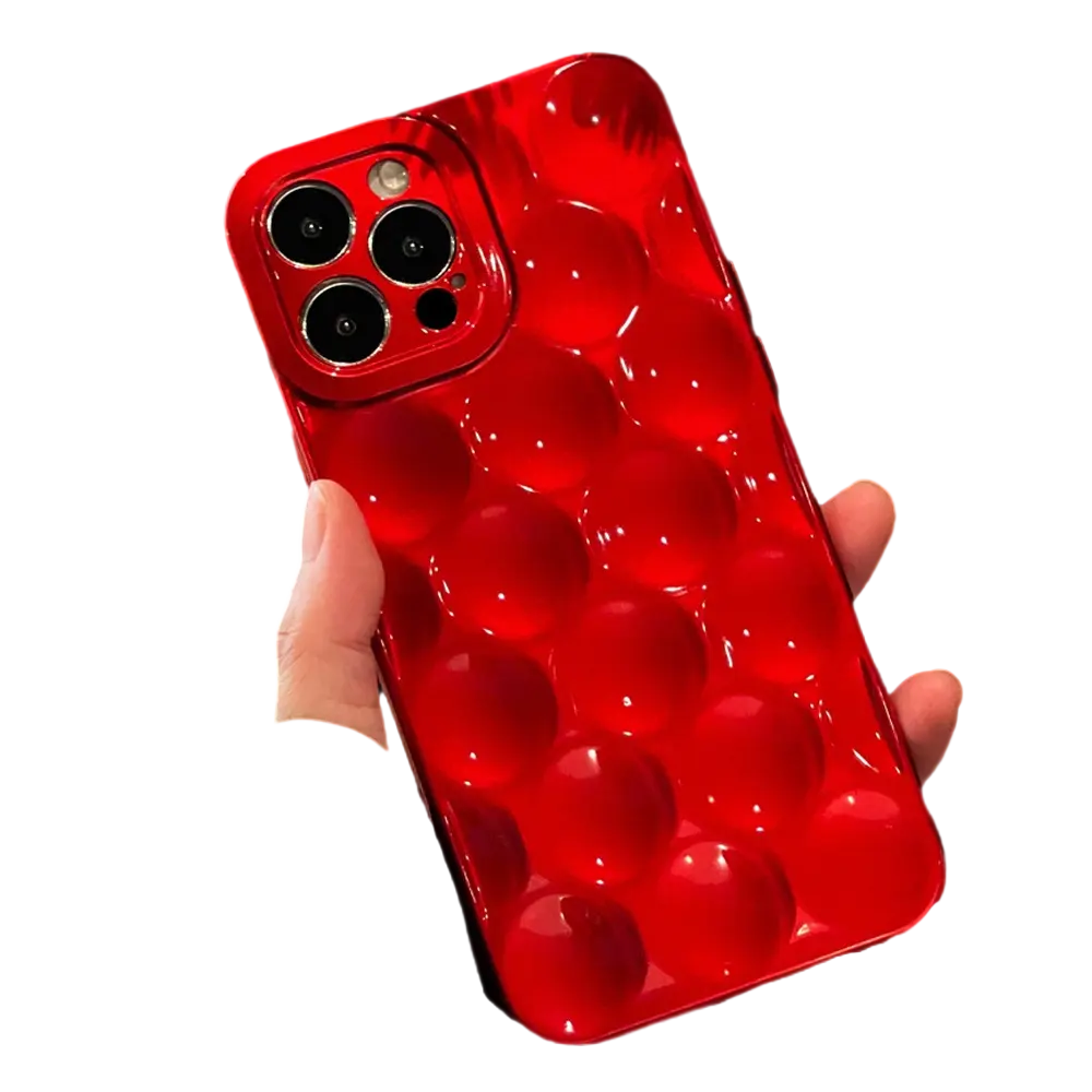 3D bonito metálico vermelho onda ponto natal telefone caso para iphone 15 pro max 13 11 xs xr 14plus 12 mini capa de silicone macio pára-choques