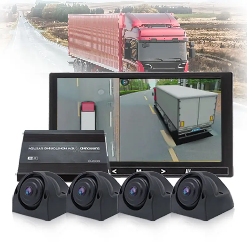 1080P Super HD 3D voiture 360 degrés AVM autour de Bird View DVR enregistrement Surround caméra moniteur système camion Bus remorque