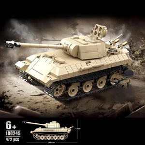 QuanGuan 100245WW2ミリタリーモデル第二次世界大戦ドイツ中型タンクコレクションモデルDIYアセンブリレンガのおもちゃビルディングブロックセット - Product Image 2