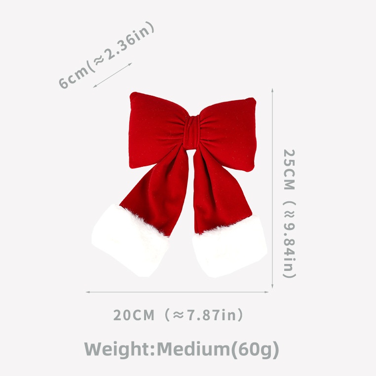 Moyen 20*25cm - noeud en velours rouge vin