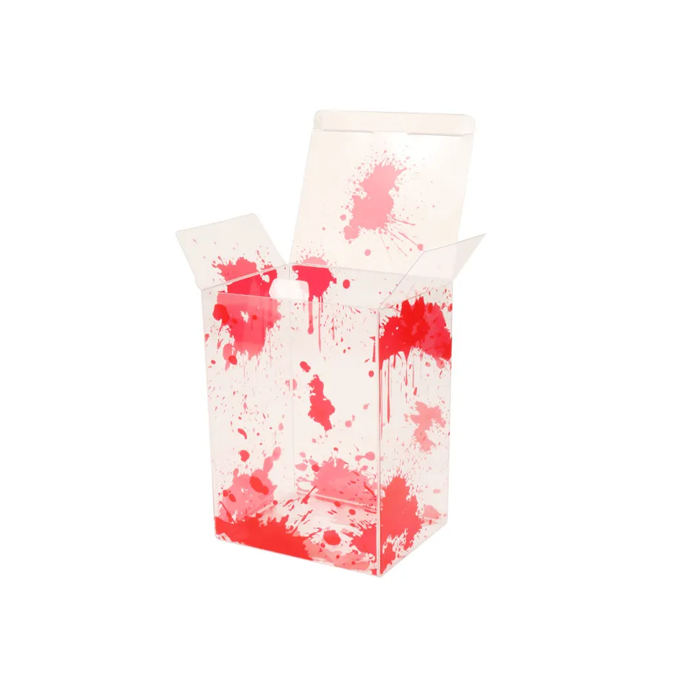 Coperchio in plastica PET con Display trasparente per Funko pop per scatola portaoggetti in edizione di Design Splatter di sangue