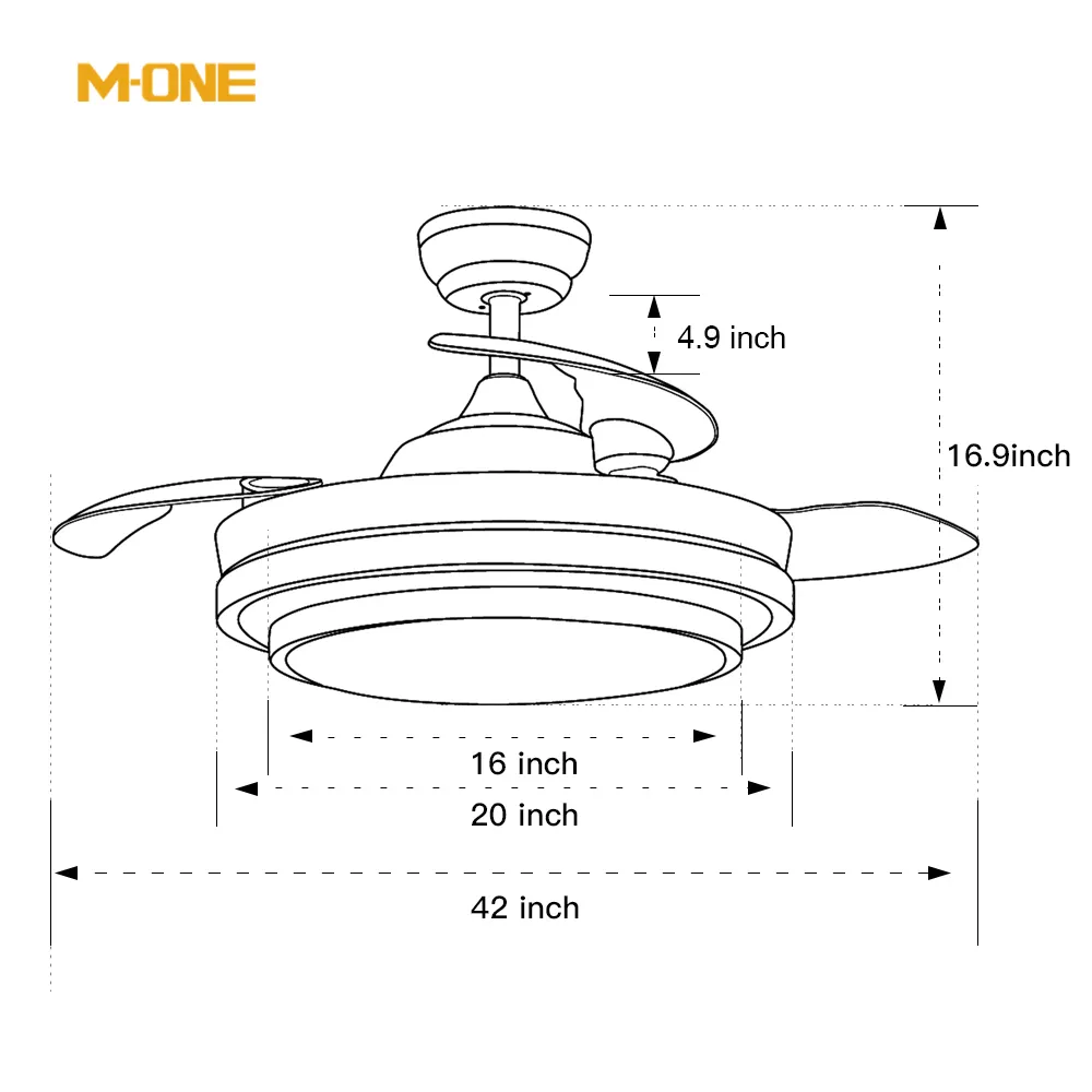 OEM ODM מודרני Ventilador דה Techo קון לוז שלט רחוק דקורטיבי Bladeless נשלף Led תקרת אוהדי עם אור