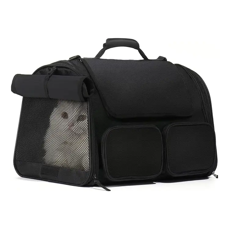 Portabagagli morbidi trasportino per cani grande borsa da viaggio per gatti con 4 finestre in Mesh approvato trasportino per animali con 4 tasche portaoggetti