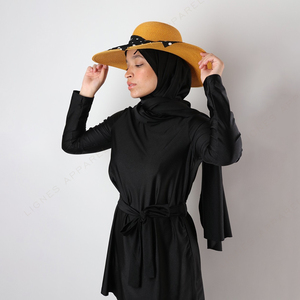 Customizable Muslim Women <strong>Burkini</strong> Three Piece Swimsuit Solid Color Modest Muslim Swimwear Islamic Muslim Swimsuit - Product Image 5