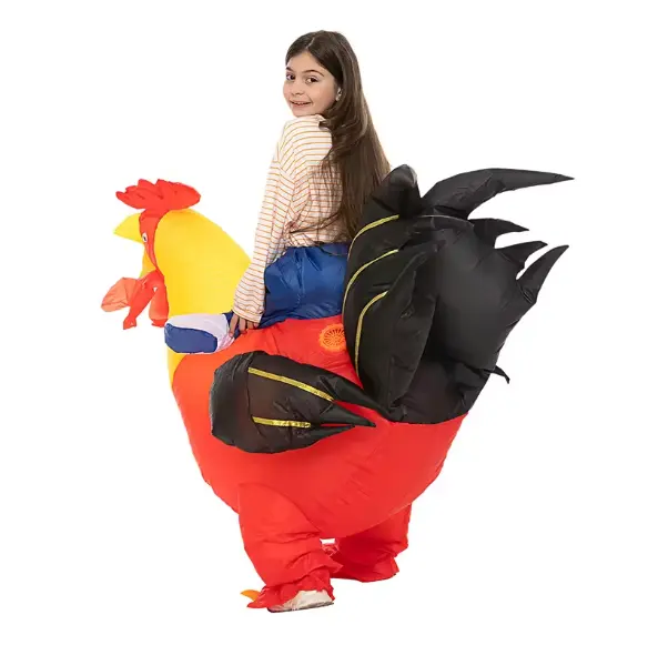 Halloween Festival Party for Adult and Kids Size Cosplay Animal Rooster Ride On Inflatable Costume