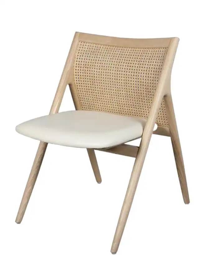 Meubles de maison en bois massif chaises de salle à manger en tissu fait à la main café Vintage chaises pliantes en rotin chaises de salle à manger