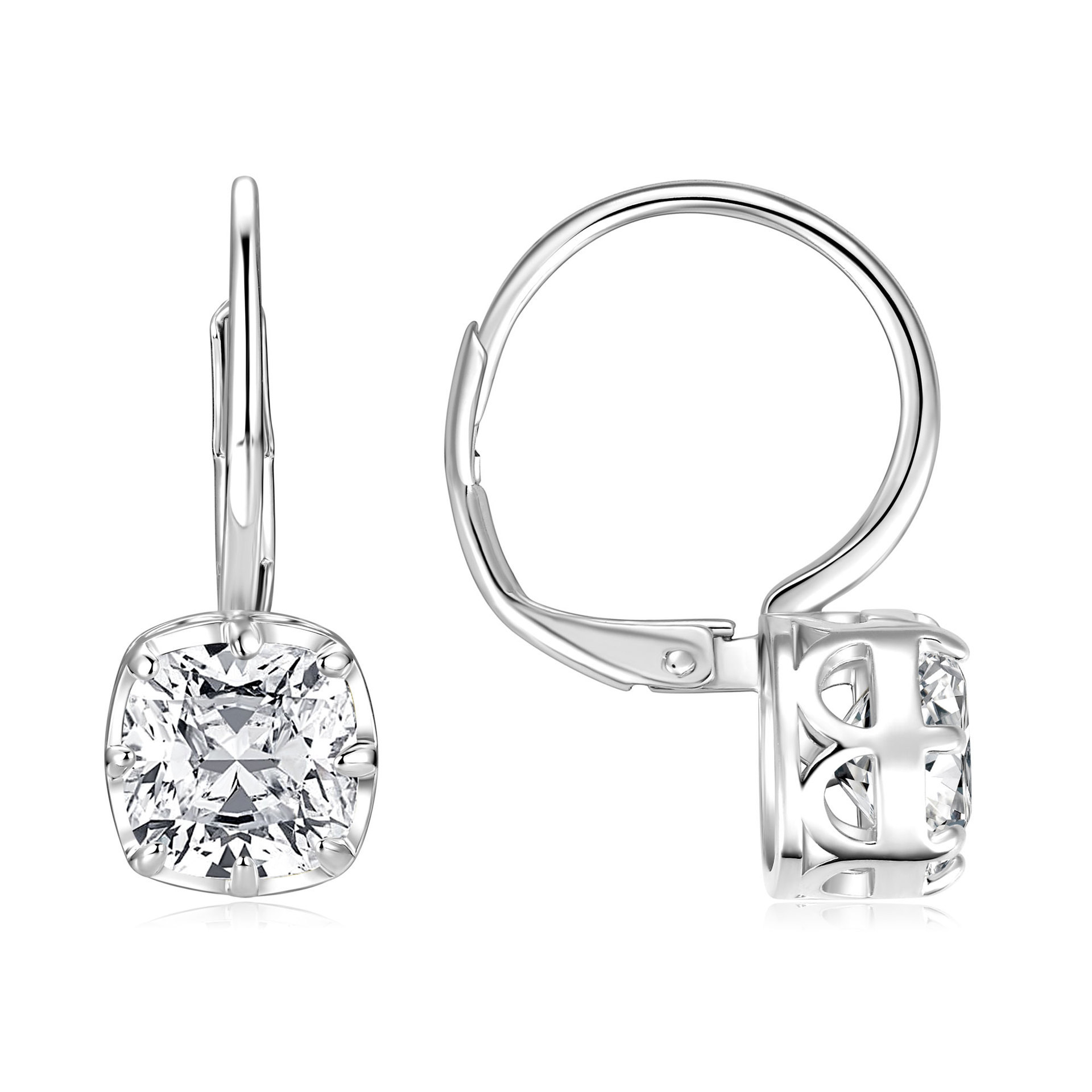 Zircon 7*7mm White Gold Plated