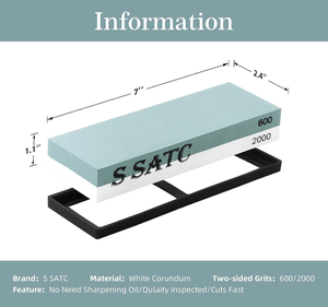 Whetstone 600/2000 Grits Wet <strong>Stone</strong> Sharpening Kit <strong>with</strong> Non-slip <strong>Rubber</strong> Base Angle Guide And Flattening <strong>Stone</strong> - Product Image 2