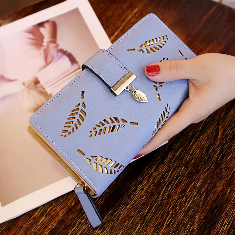 Cartera larga de lona personalizada con cremallera para mujer, cartera de mano con cremallera para teléfono móvil