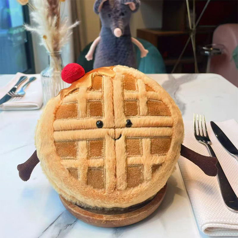 เครปวาฟเฟิลน้ำเชื่อมสตรอเบอร์รี่ (มีกระเป๋าสีฟ้า)