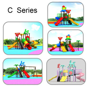 Boas crianças ao ar livre Treehouse plástico túnel Slides Playground para a escola usado