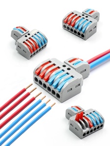2 entradas, 4 cables, salida, palanca de resorte, conectores de empalme de cable, conector compacto, sin tornillo, terminal de cable eléctrico de empuje - Product Image 3