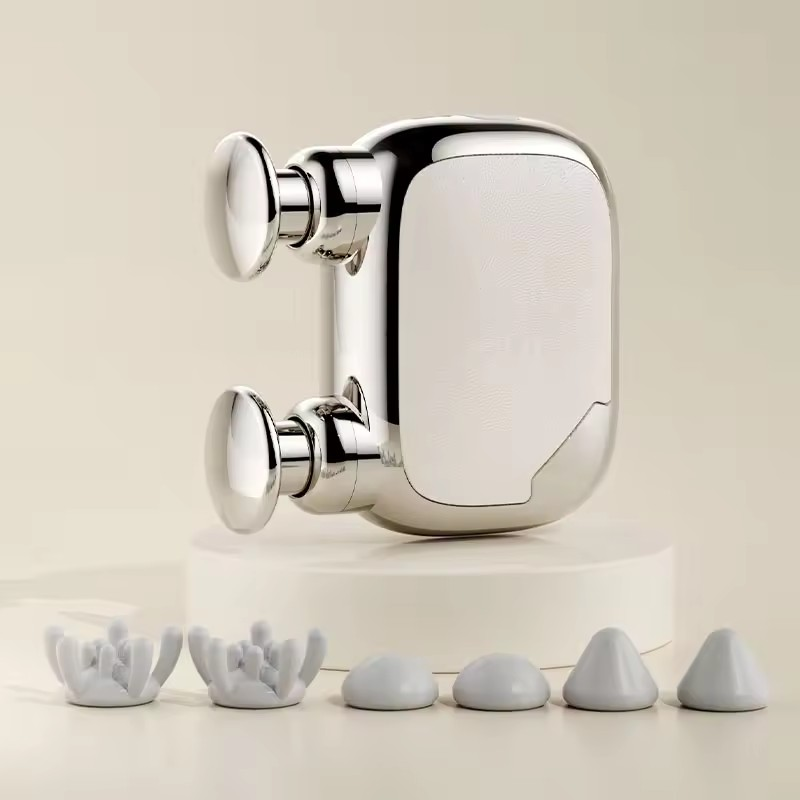 lc011 - Blanc argenté - Contrôle de fréquence variable à 3 vitesses - 3 masses en silicone