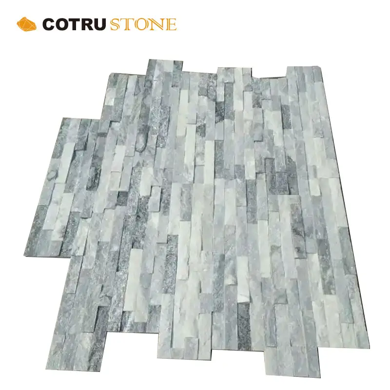 Hot Selling Exterior Wall Decoration Cladding Three Plywood Natural Split Cloudy Gray Culture Slate Stacked Stone For Garden