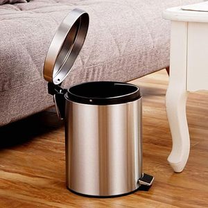 Cubo de basura moderno, contenedor de acero inoxidable, cubo de basura con Pedal, barra interior desmontable con tapa para uso en el Hogar, baño y oficina - Product Image 6