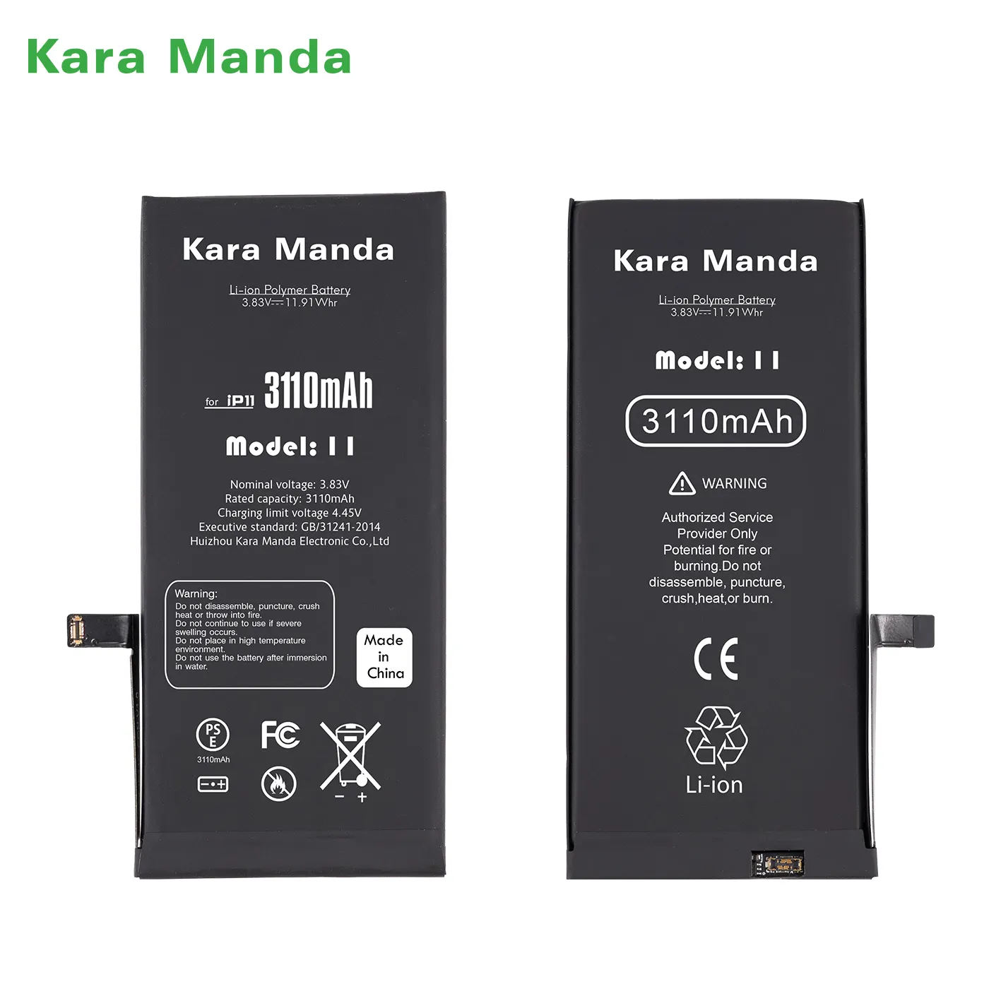 بطارية الهاتف Kara Manda 100% Life لهواتف آيفون Solve popup بطارية إصلاح لا تحتاج إلى مرونة وخلية لجهاز آيفون 11 بطارية صحية 100%