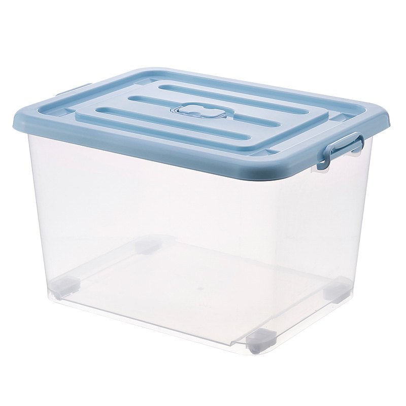 Clear with blue cover