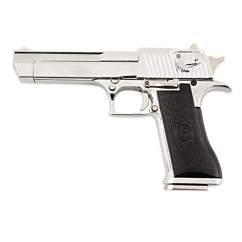 Argent brillant désert aigle pistolet pistolet en gros réaliste métal jouet pistolets porte-clés arme pistolet modèle éjecter des balles pour adultes