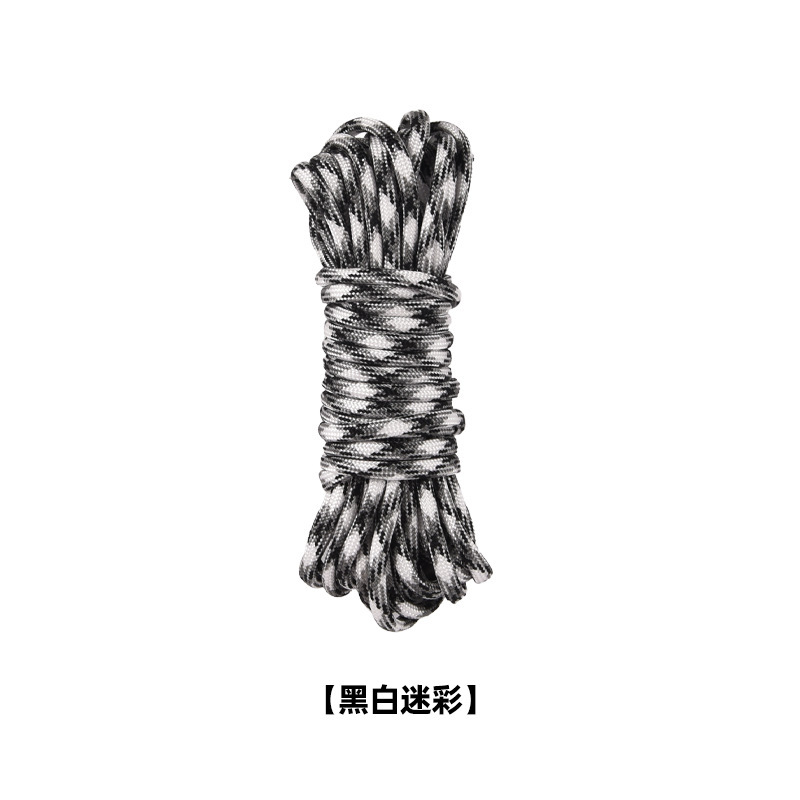 A bundle of 100 meters of black camouflage rope