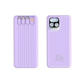 Mini pantalla LED portátil Power Bank PD 20W Cable de carga USB Carga rápida para múltiples dispositivos Fuente solar Entrada Micro USB