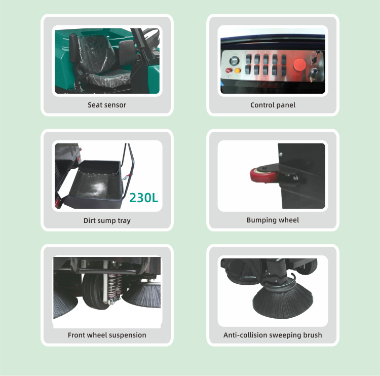 Industrial Commercial Ride on Floor Cleaning Machine Battery Operate Sweeper