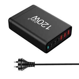 120w USB C fiş şarj PD USB duvar şarj adaptörü 6 limanlar QC3.0 hızlı şarj usb-c masaüstü Gan Laptop şarj cihazı MacBook için - Product Image 4