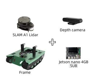 トランスボットROSタンクロボット4GB Jetson NANO 4 Lidar Depth Cameras B01 SUB PythonプログラミングSLAMナビゲーション自律走行用 - Product Image 2