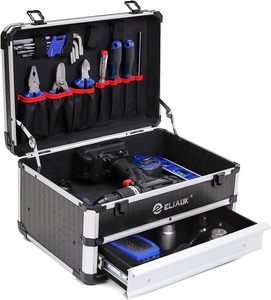 工具箱便携式工具箱，带抽屉工具储物盒组织器