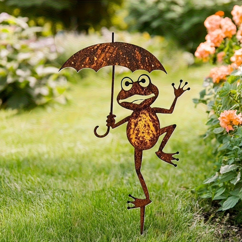 Parapluie grenouille rebondissant-marron rouillé