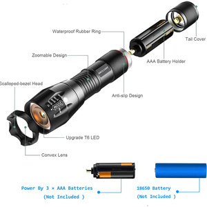 新着LED懐中電灯パープルホワイトデュアルライト紫外線トーチズーム可能ランプ検出懐中電灯UVトーチ2In1 - Product Image 3