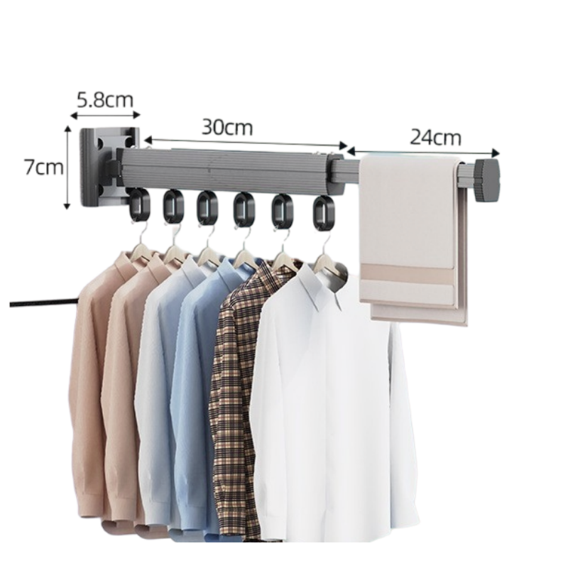 (Adhesive / Drill mounting)54cm-1 fold moveable hanging holes