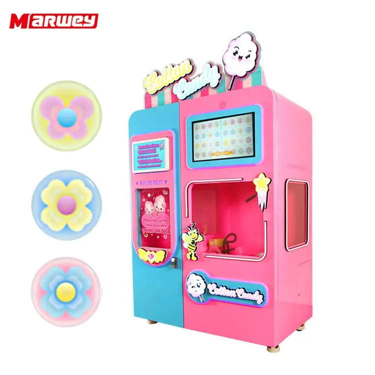 Máquina de venda de doces de algodão, máquina profissional de alta qualidade personalizada feita em algodão doce