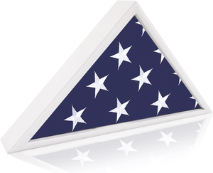 Tam giác rắn gỗ Cờ hiển thị trường hợp bằng gỗ quân bóng hộp phù hợp với 5 'x 9.5' gấp Mỹ tang lễ cờ - Product Image 3