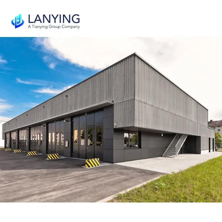 Moderna struttura prefabbricata in acciaio che costruisce magazzino prefabbricato/officina/Hangar per aerei/materiale da costruzione per uffici