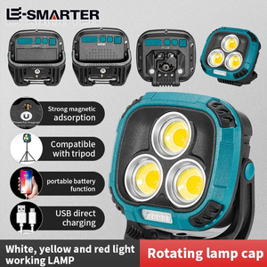สปอตไลท์ที่สว่างเป็นพิเศษไฟฉายที่แข็งแกร่ง 1800Lm ฟังก์ชั่นธนาคาร Arbeits Lampe ไฟฉายแบบชาร์จไฟได้โคมไฟไฟทํางาน - Product Image 5