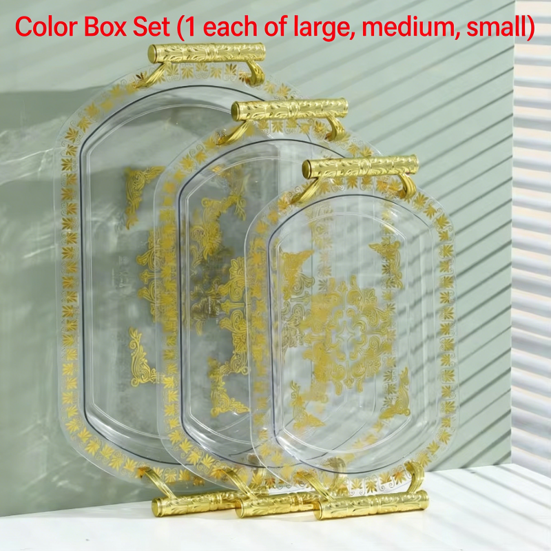 A920 Golden Printing Oval Transparen Plate 3-piece Set