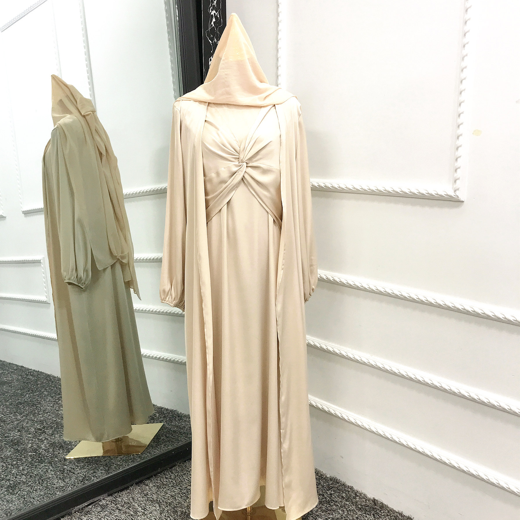 Beige with hijab