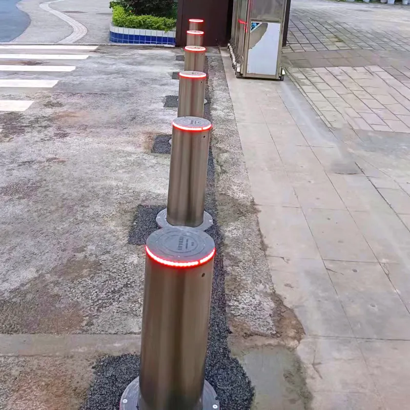 UPARK High Quality Commercial Places 304 SS Automatic Barrier Car Parking Bollard Stainless Steel Integral Telescopic Bollards