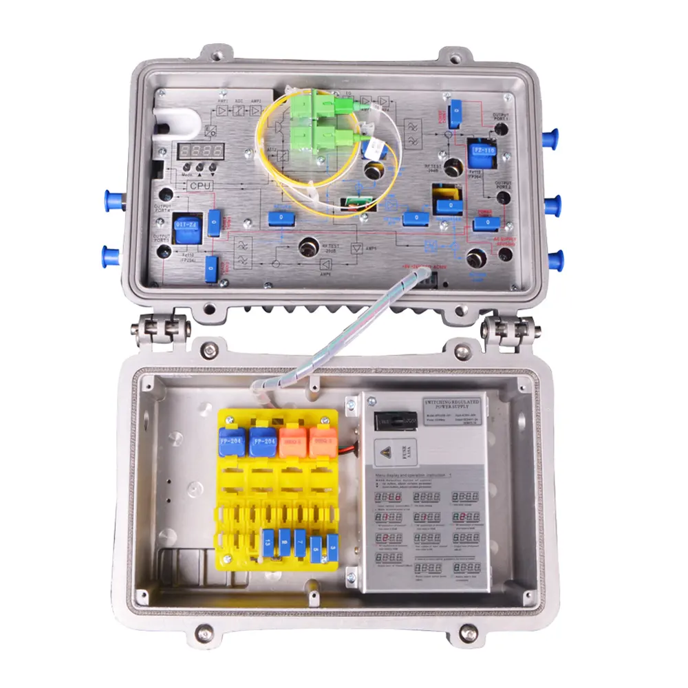 Ricevitore ottico a 4 vie per esterni da 1ghz CATV AGC ricevitori ottici 2 anni ricetrasmettitori in fibra ottica Single Mode 1100 -1600nm SR814ST