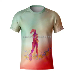 Fabrika doğrudan UPF 50 + özel maraton olay koşu T Shirt promosyon ucuz 100% Polyester hızlı kuru süblimasyon T Shirt - Product Image 6