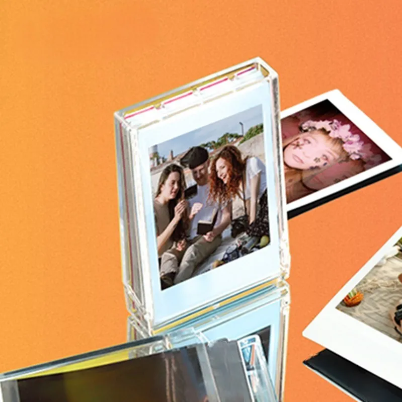 Ultimo Design unico personalizzato gelato scatola foto Album Kpop plastica Pc foto cornice in acrilico per Fujifilm Instax Mini Film