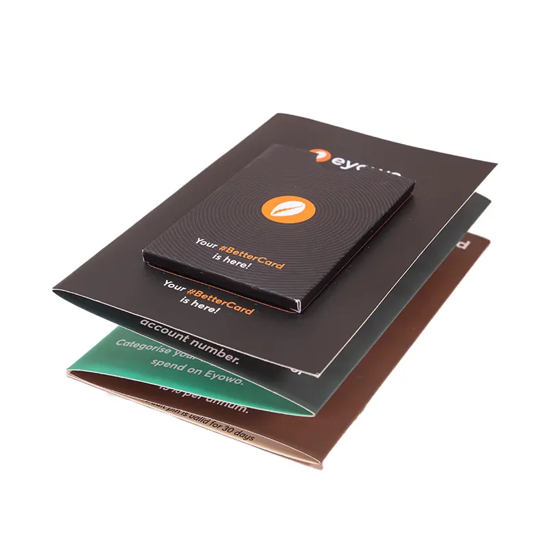 Personalized 8*15cm custom offset print art paper folder business NFC card instruction folder with pocket