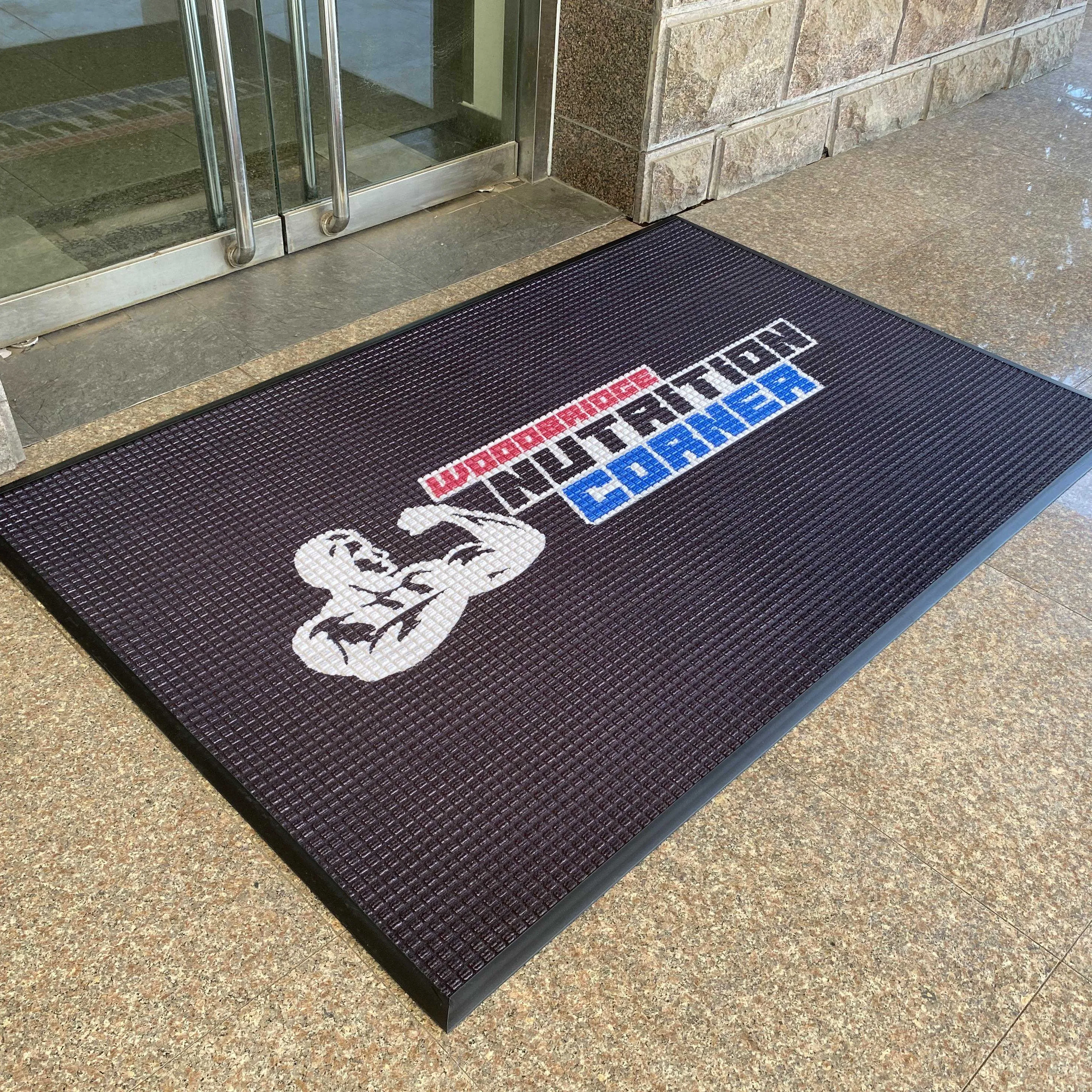 Personalizzazione Logo commerciale zerbino con stampa esterna tappetino in Nylon tappetini d'ingresso per maiali d'acqua tappetino con Logo personalizzato