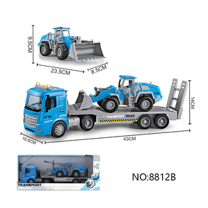 Simulated High-quality Engineering Set With 2 Children's Engineering Toy <strong>Cars</strong> Simulation Friction Truck - Product Image 6